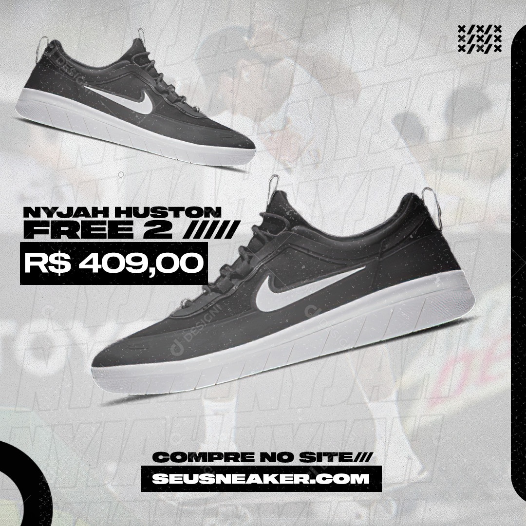 Social Media Nyjah Huston Free 2 Nike PSD Editável