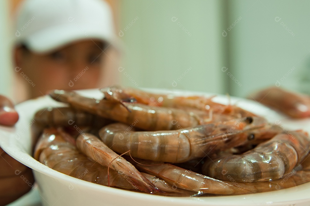 Camarões frescos