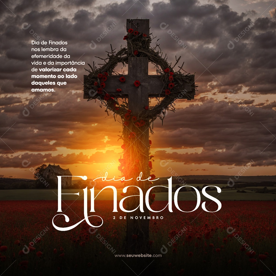 Social Media Feed Dia De Finados 02 De Novembro PSD Editável