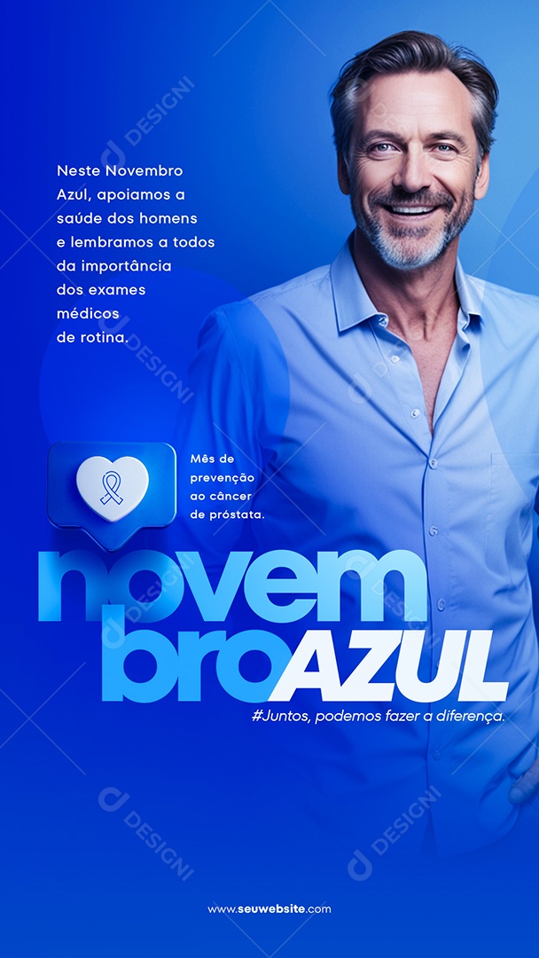 Social Media Story Novembro Azul Fazer a Diferença PSD Editável
