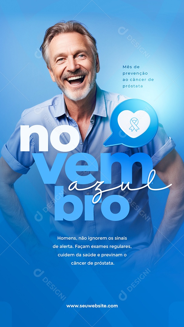 Story Novembro Azul Mês De Prevenção Social Media PSD Editável