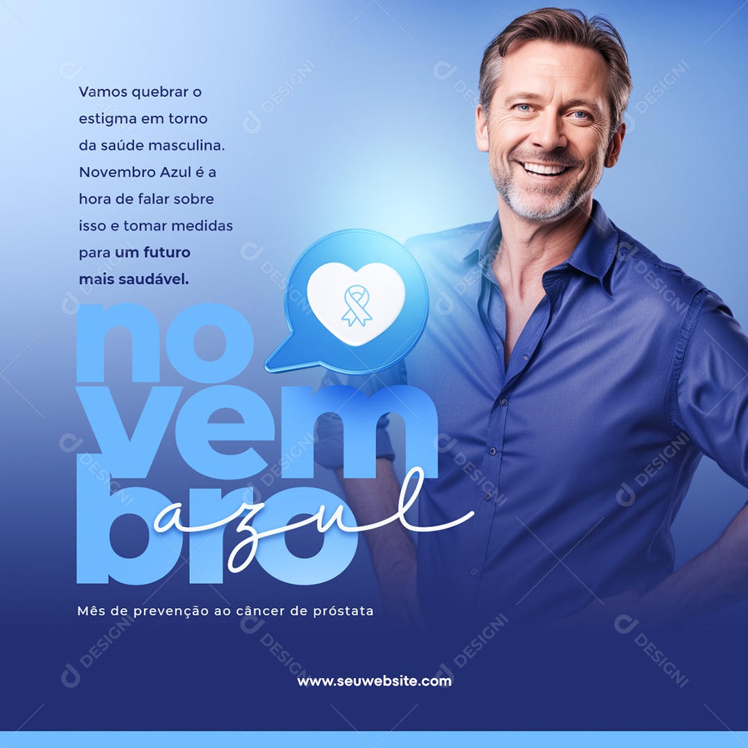 Social Media Feed Novembro Azul Câncer De Próstata PSD Editável