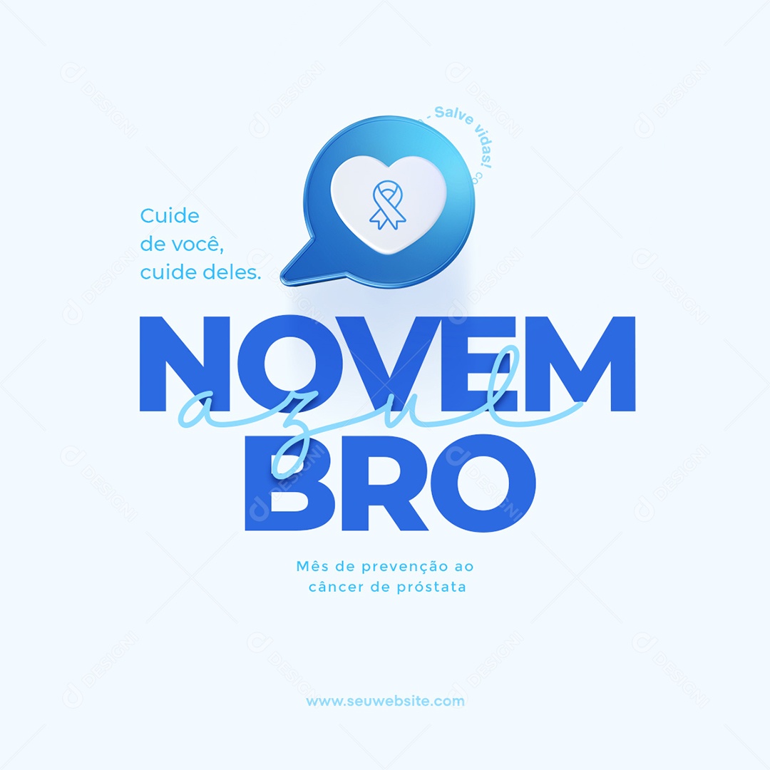 Social Media Feed Novembro Azul Mês De Prevenção PSD Editável