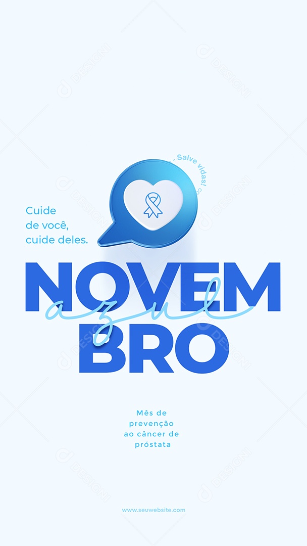 Story Cuide De Você Novembro Azul Social Media PSD Editável
