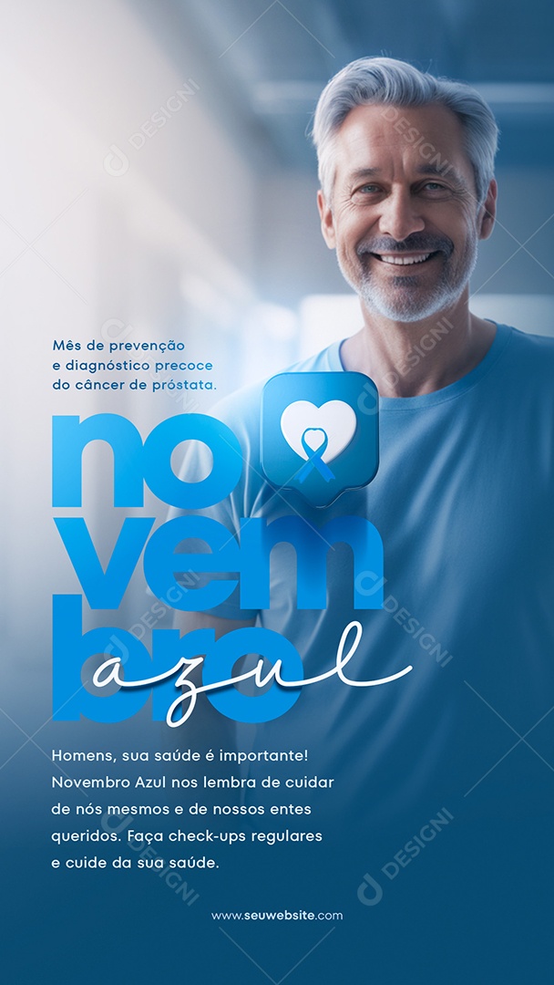 Social Media Story Novembro Azul Mês De Prevenção PSD Editável