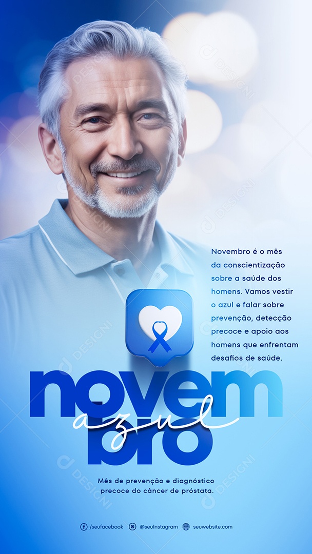 Social Media Story Novembro Azul Mês De Prevenção PSD Editável