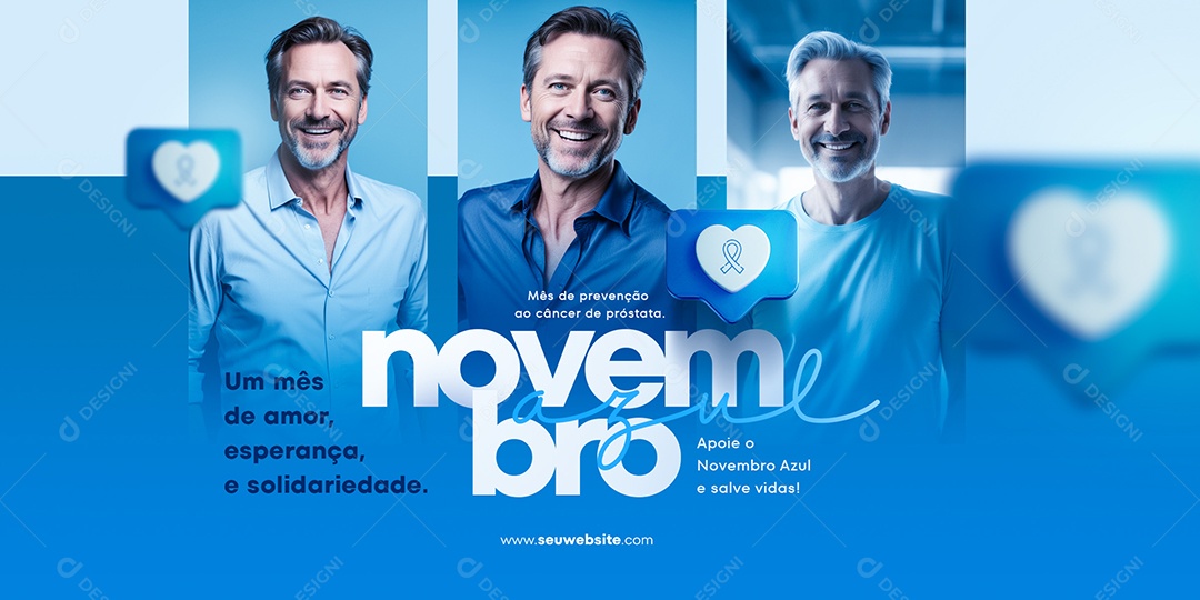 Banner Mês De Prevenção Novembro Azul Social Media PSD Editável