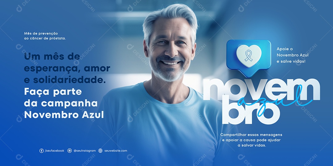 Social Media Banner Novembro Azul Faça Parte PSD Editável