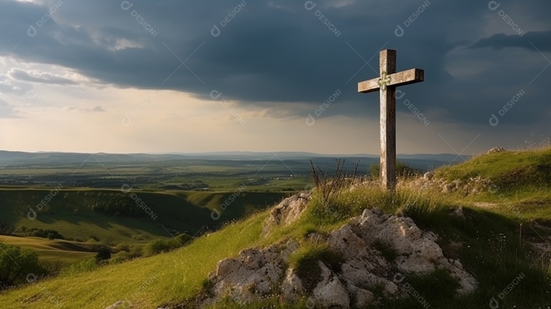 Uma cruz em monte