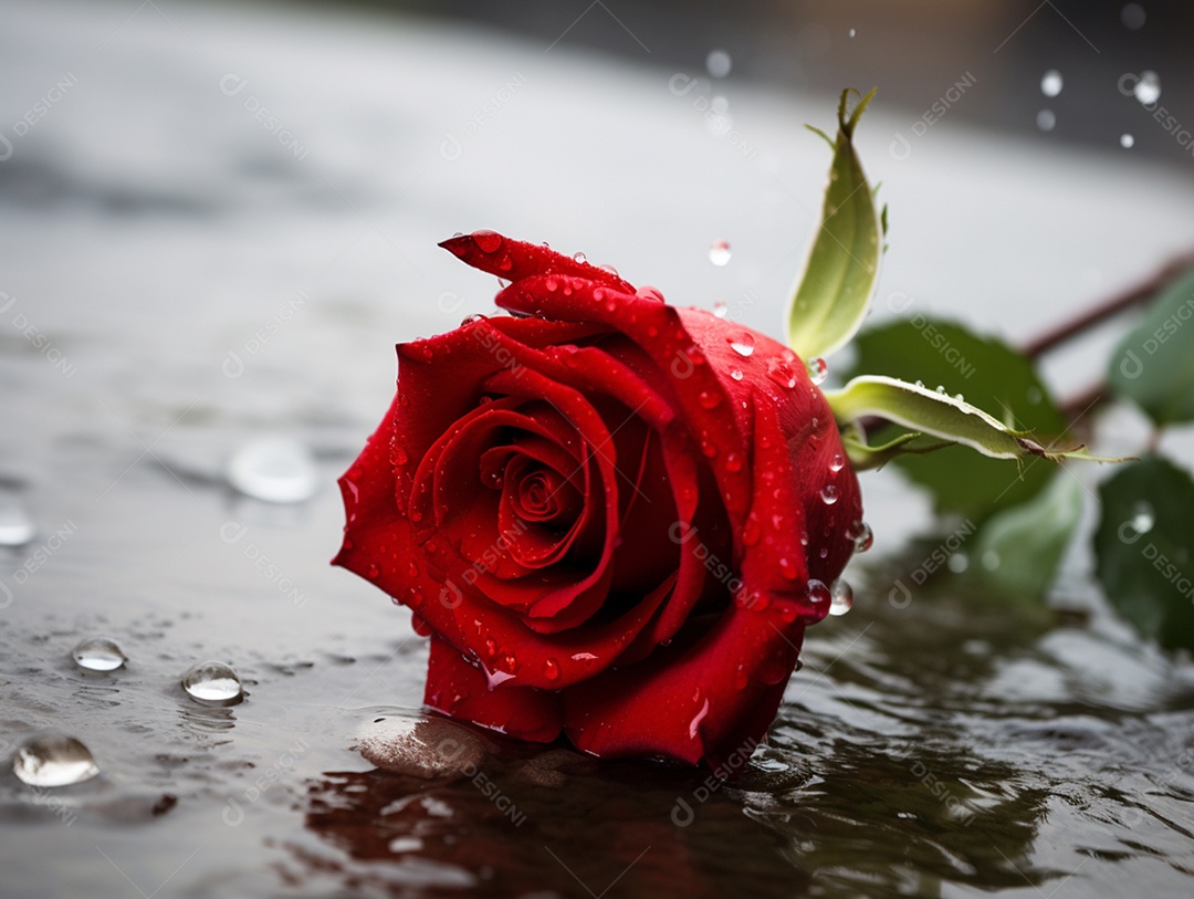 Linda rosa vermelha e detalhes para fundo romântico