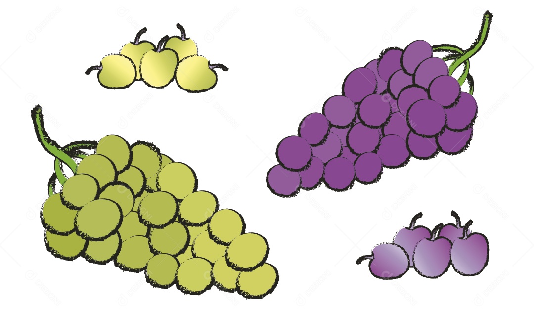 Cacho de Uvas Ilustração Vetor EPS