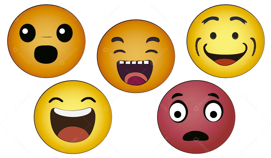 Conjunto de Emojis Ilustração Vetor EPS