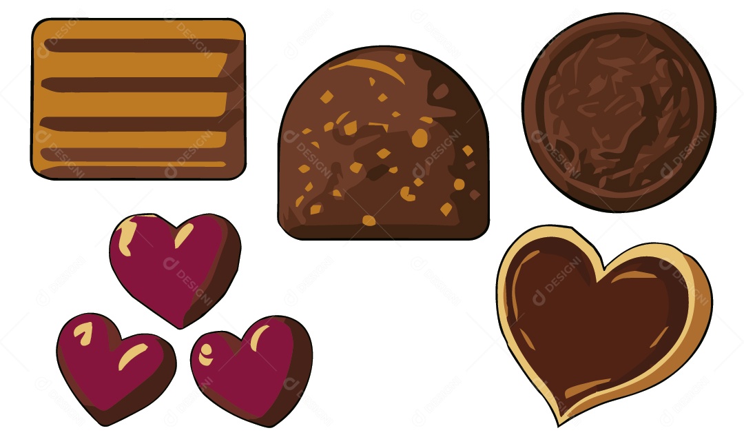 Varias Formatos de Barra de Chocolate Ilustração Vetor EPS