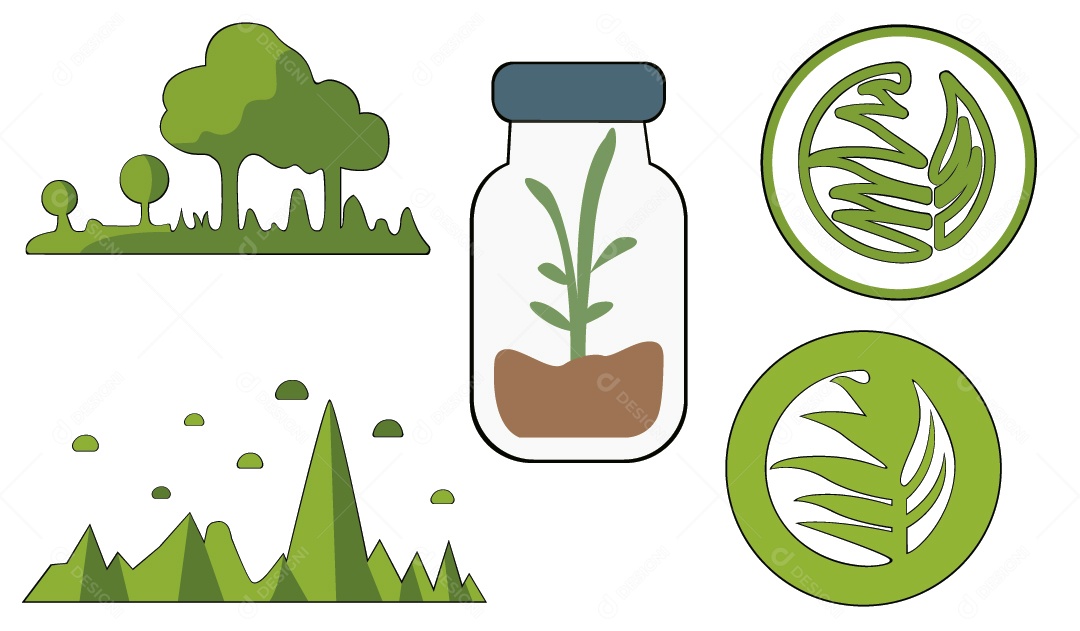 Conceito de Reflorestamento Ilustração Vetor EPS