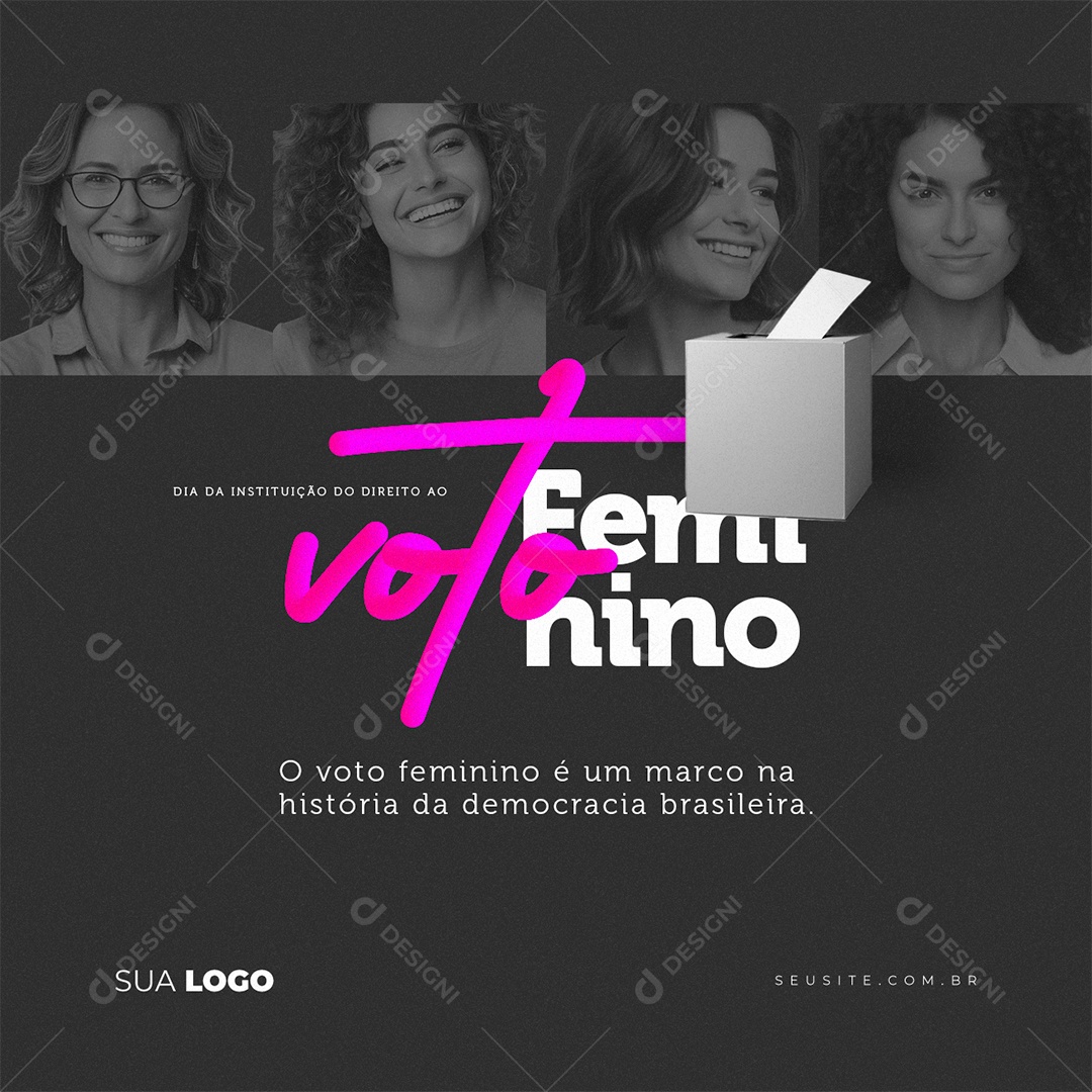Dia Da Instituição Do Direito Ao Voto Feminino 03 de Novembro Social Media PSD Editável