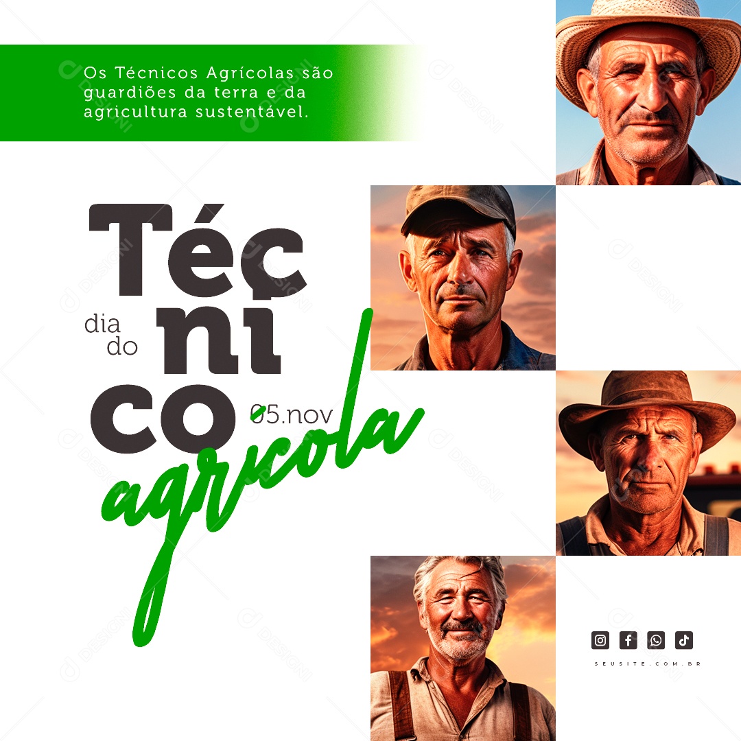 Dia do Técnico Agrícola 05 de Novembro Social Media PSD Editável