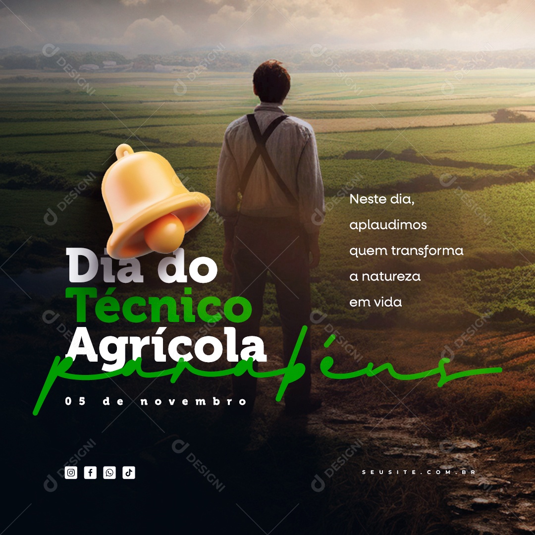 Dia do Técnico Agrícola Neste Dia Aplaudimos Quem Transforma a Natureza em Vida Social Media PSD Editável