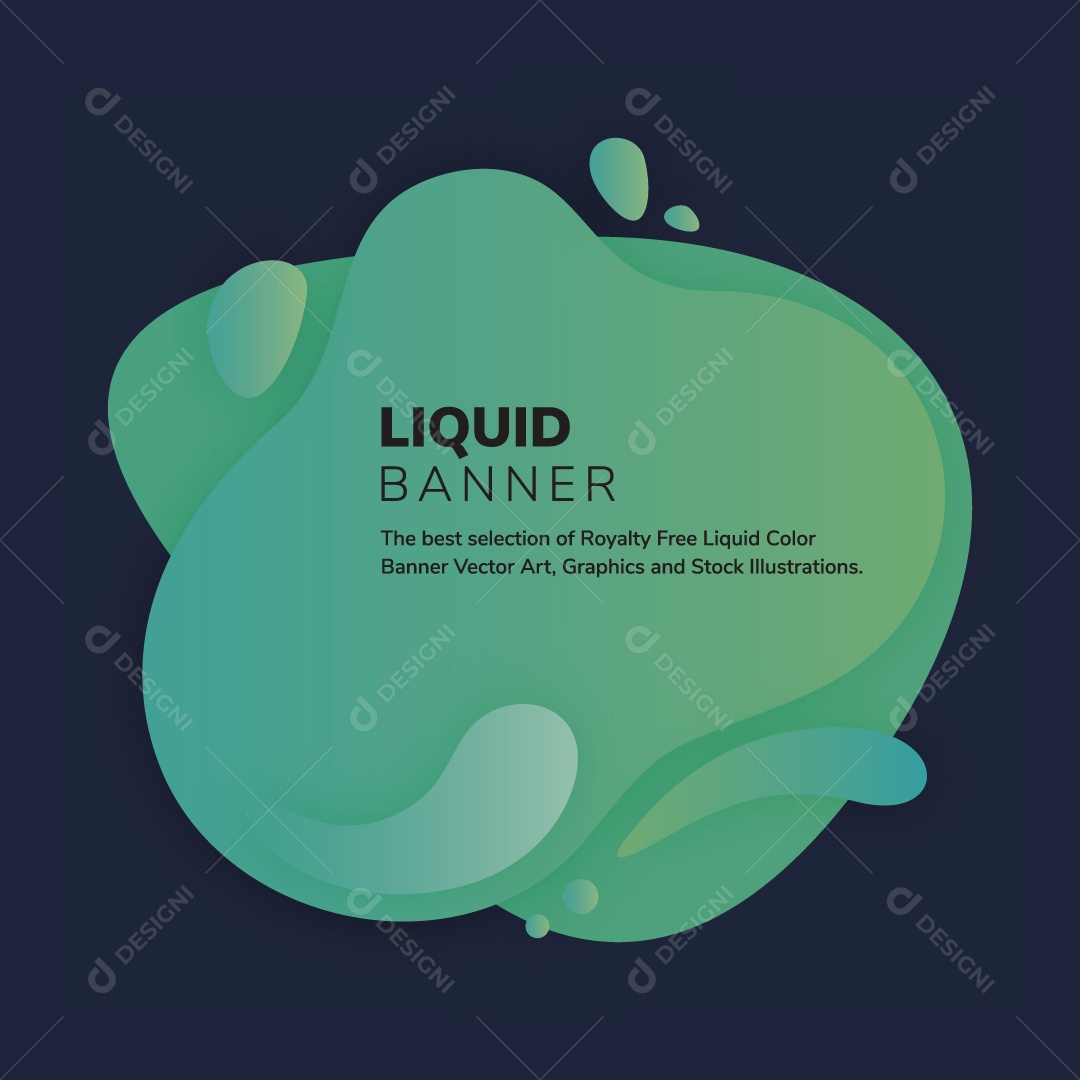 Modelo de Banner Liquido Ilustração Vetor EPS Editável