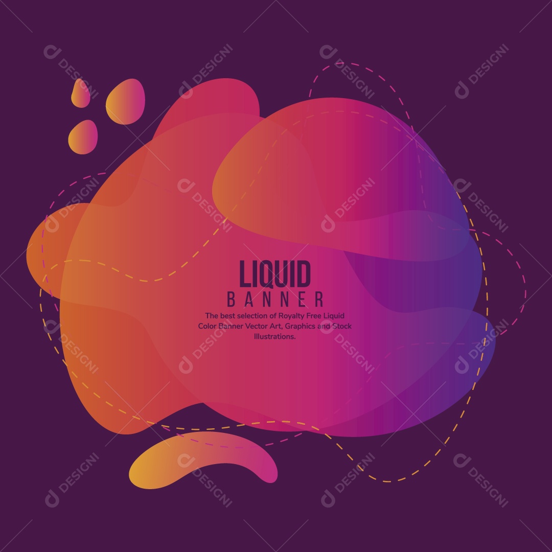 Modelo de Banner Liquido Ilustração Vetor EPS Editável