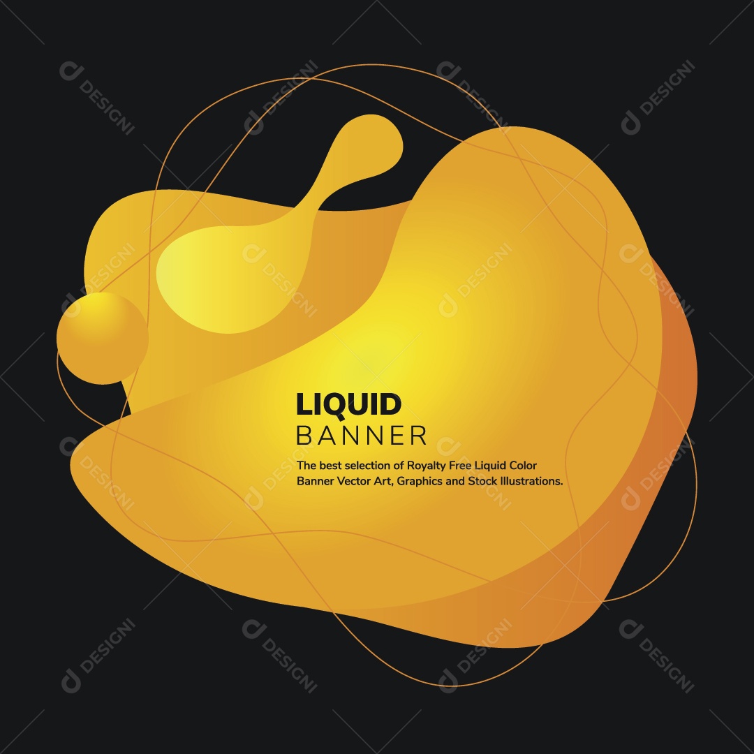 Modelo de Banner Liquido Ilustração Vetor EPS Editável