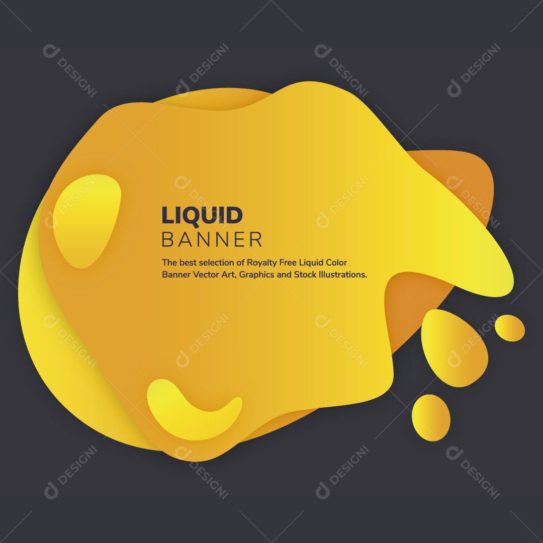 Modelo de Banner Liquido Ilustração Vetor EPS Editável