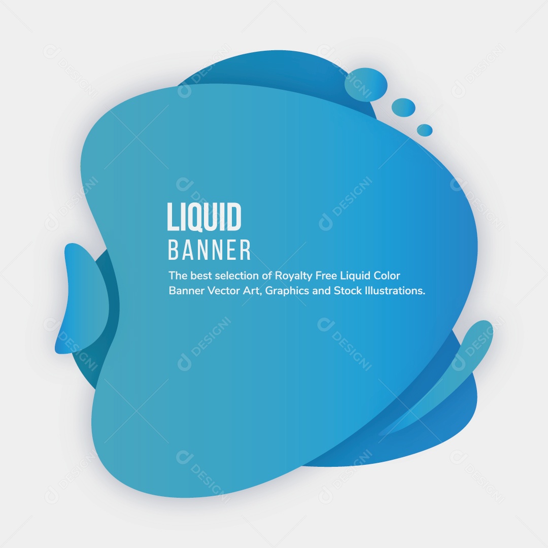 Modelo de Banner Liquido Ilustração Vetor EPS Editável