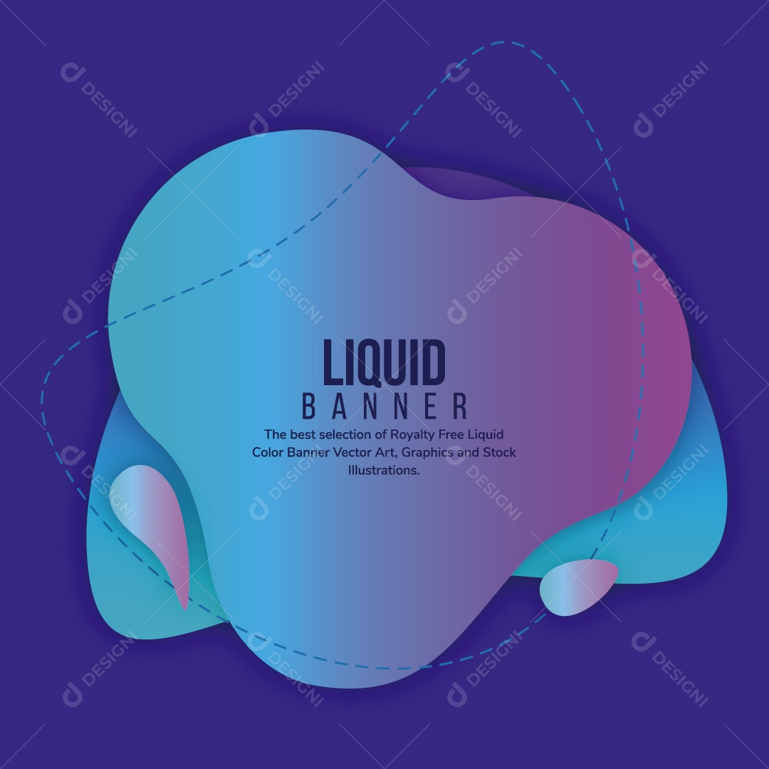 Modelo de Banner Liquido Ilustração Vetor EPS Editável
