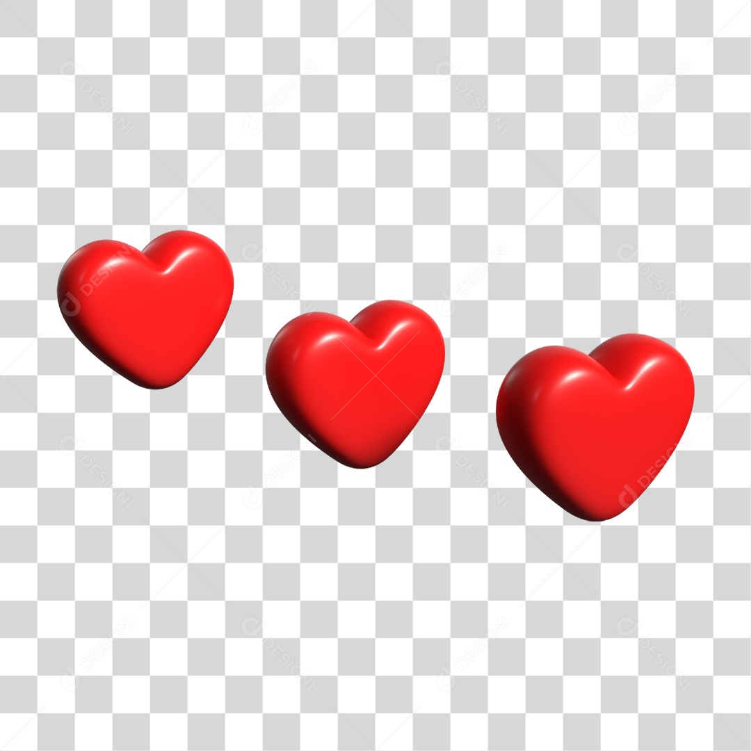 Elemento 3D Coração Símbolo Amor PNG Transparente