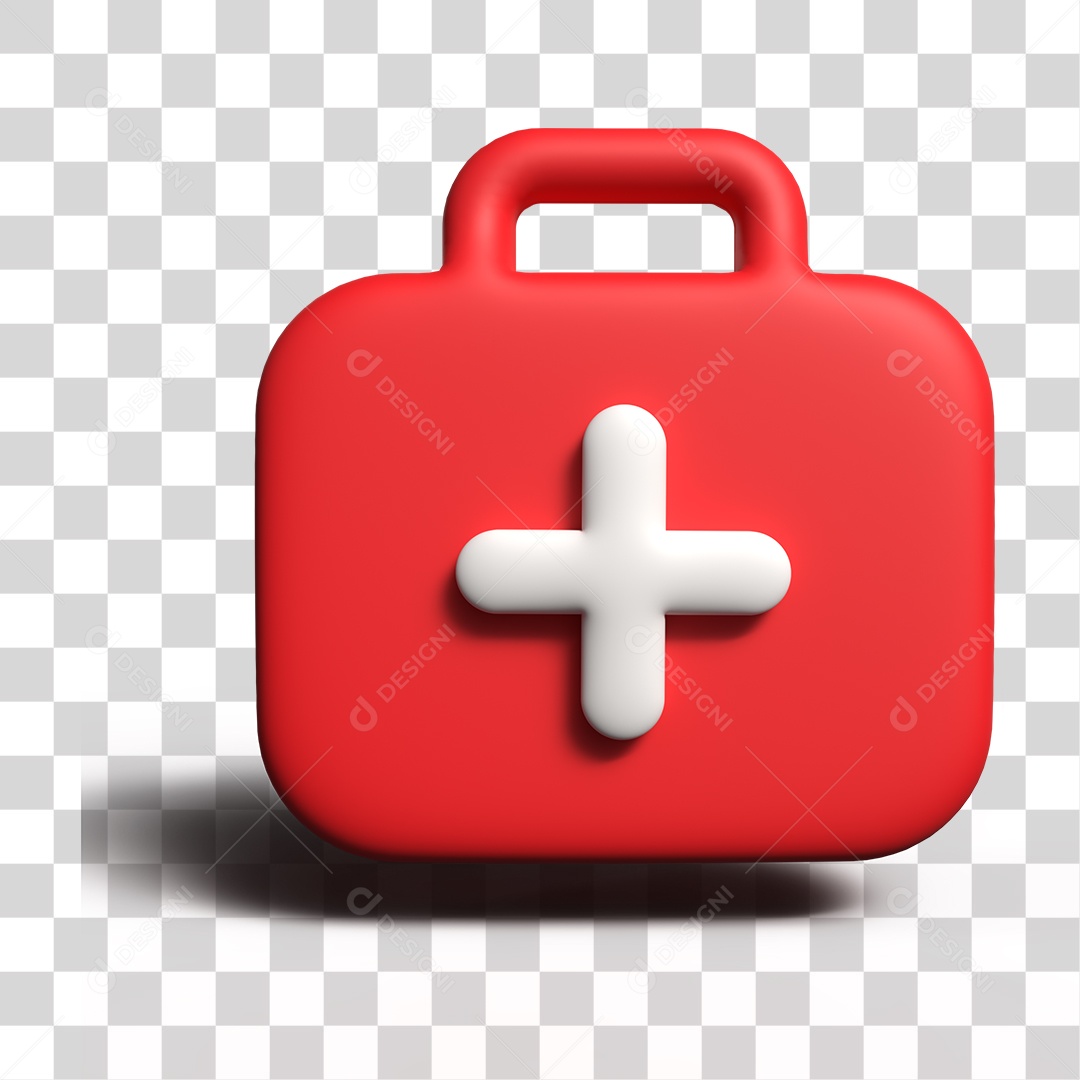 Ícone 3D Maleta Primeiros Socorros PNG Transparente