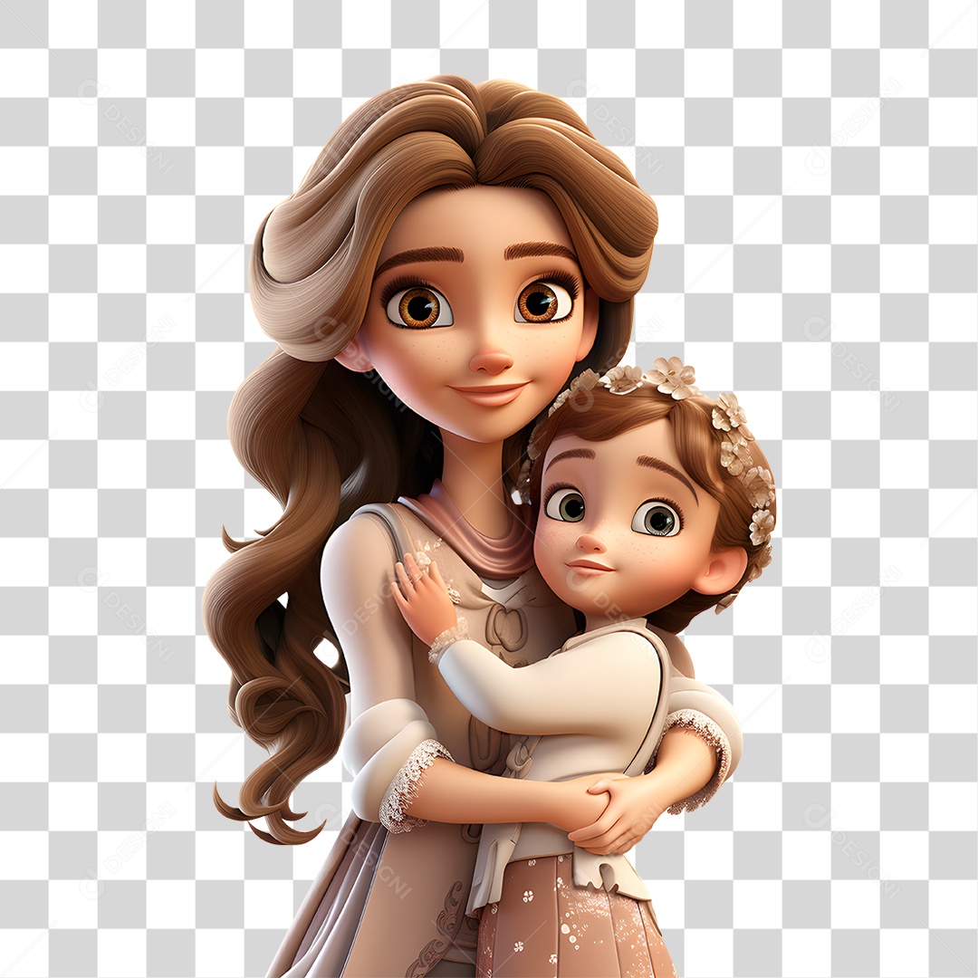 Mãe Segurando Sua Filha PNG Transparente