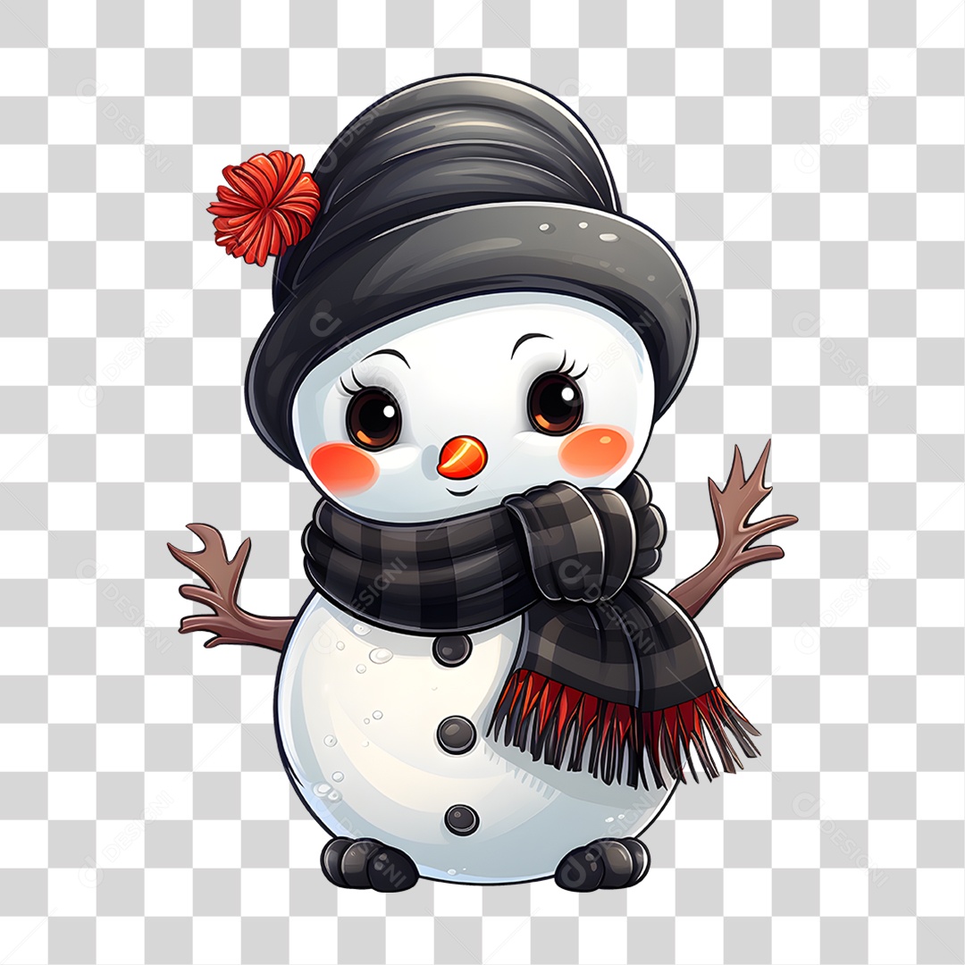 Boneco de Neve para Enfeite de Natal PNG Transparente