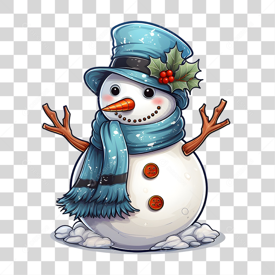 Boneco de Neve para Enfeite de Natal PNG Transparente