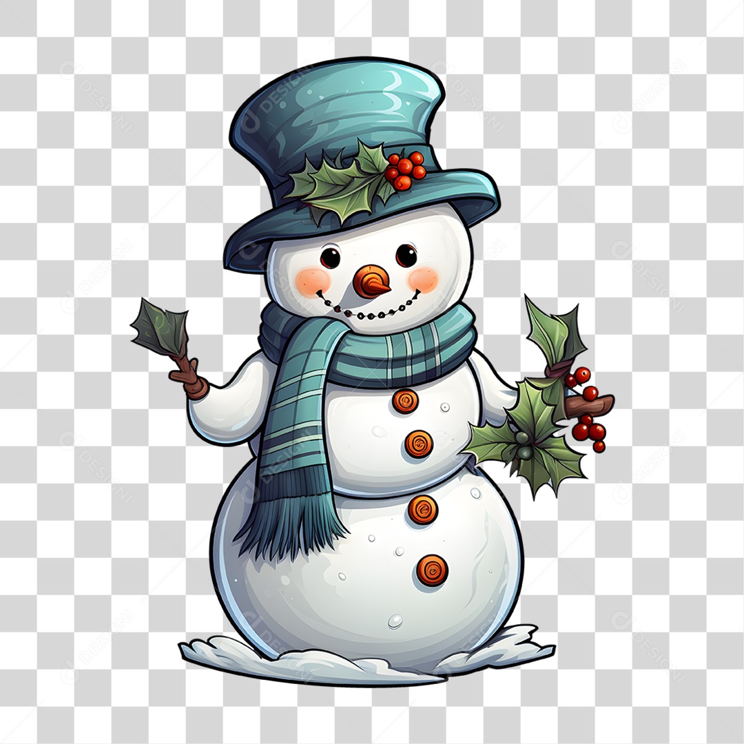 Boneco de Neve para Enfeite de Natal PNG Transparente