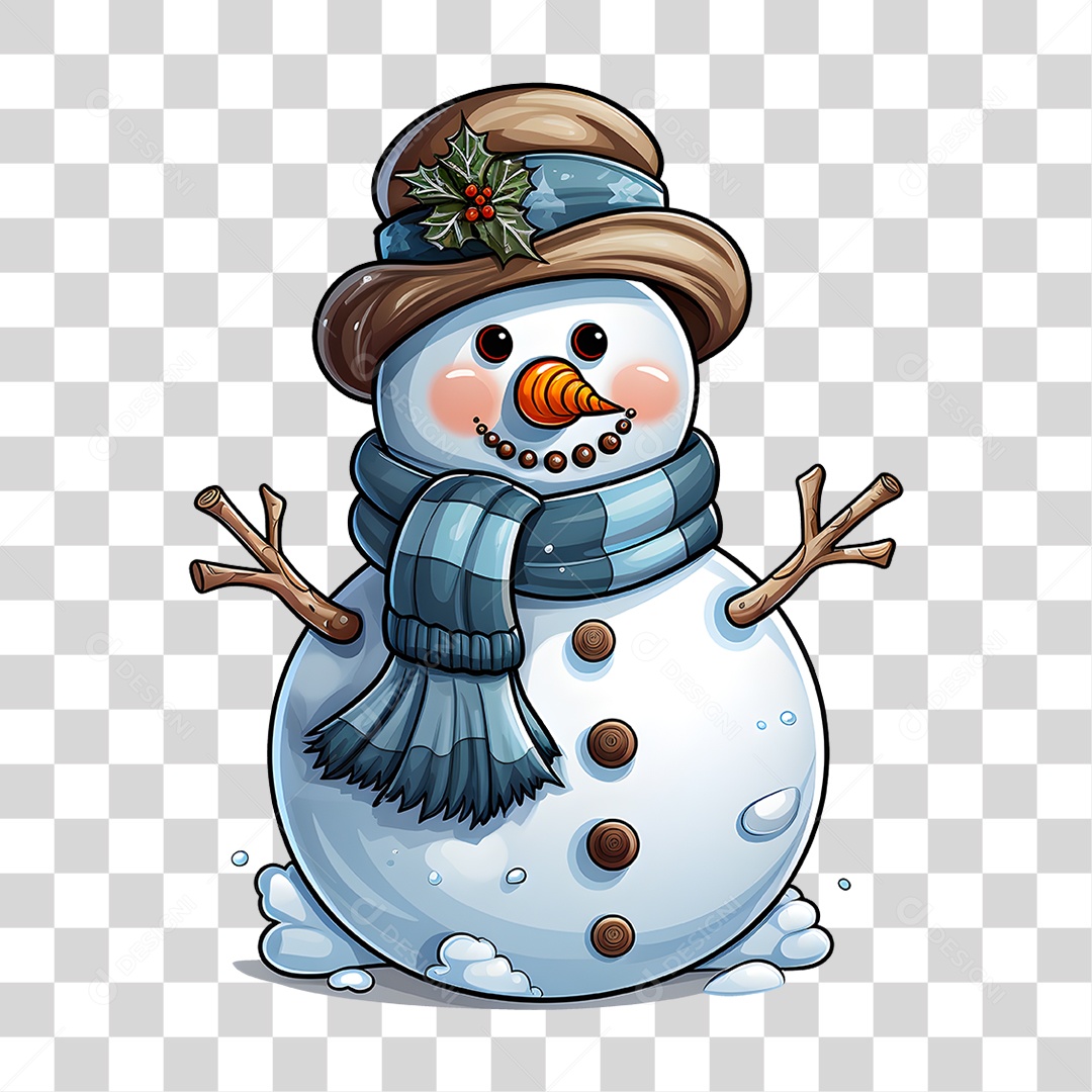 Boneco de Neve para Enfeite de Natal PNG Transparente