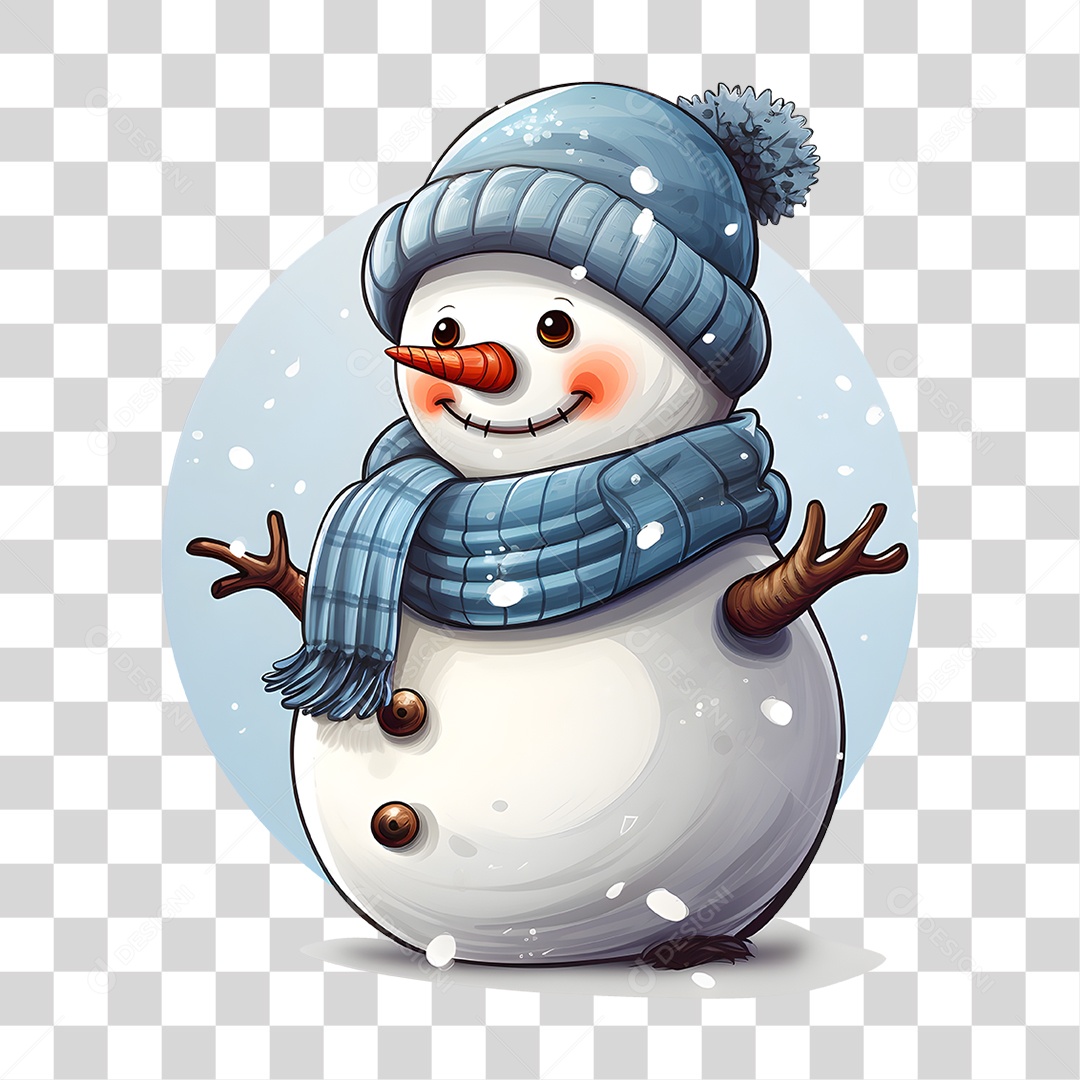 Boneco de Neve para Enfeite de Natal PNG Transparente