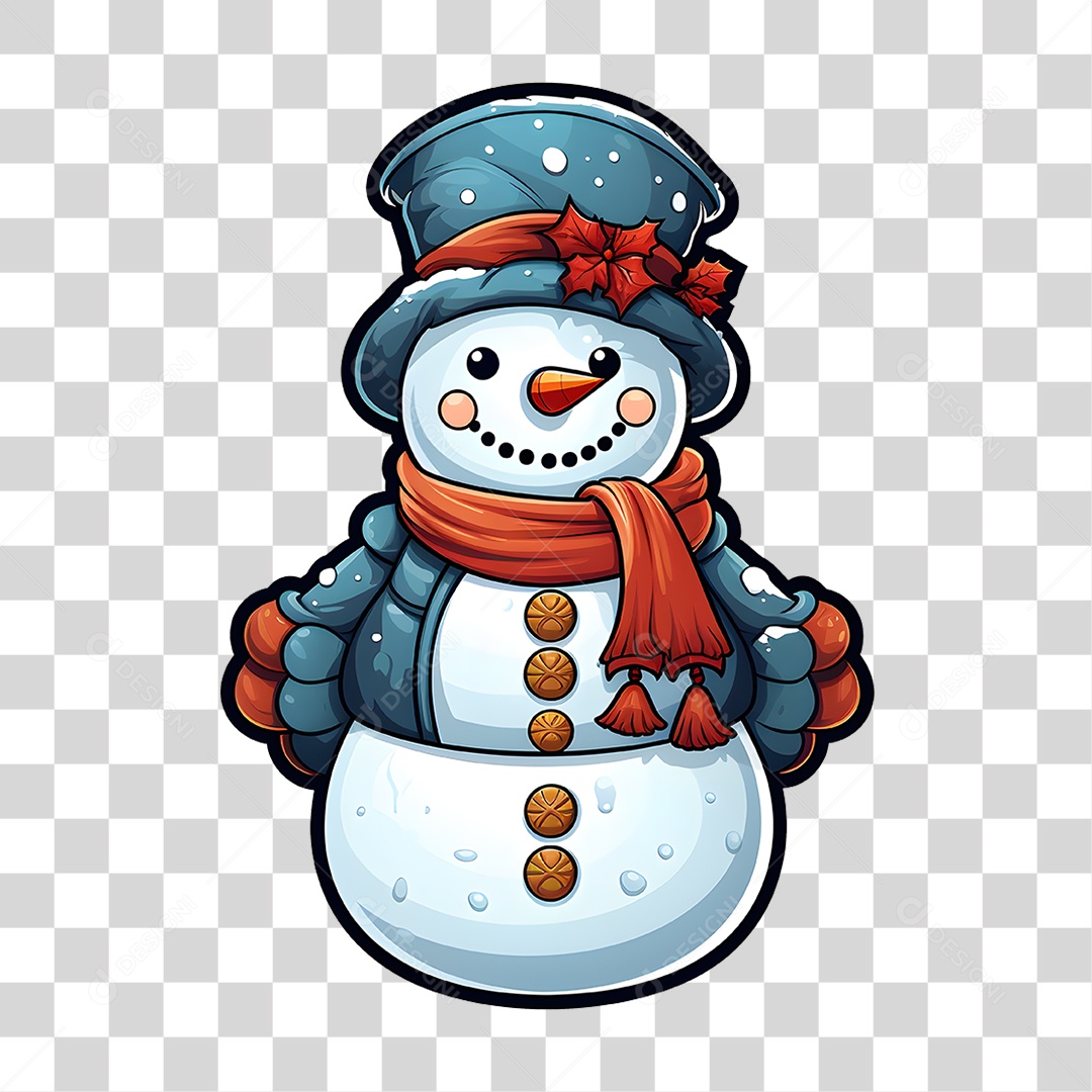 Boneco de Neve para Enfeite de Natal PNG Transparente