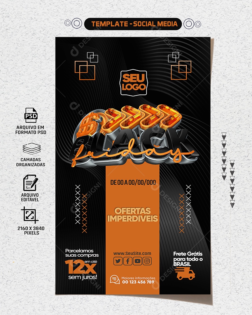 Story Ofertas Imperdiveis Black Friday Social Media PSD Editável