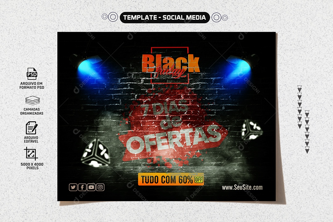 Feed Black Friday 7 Dias De Ofertas Social Media PSD Editável
