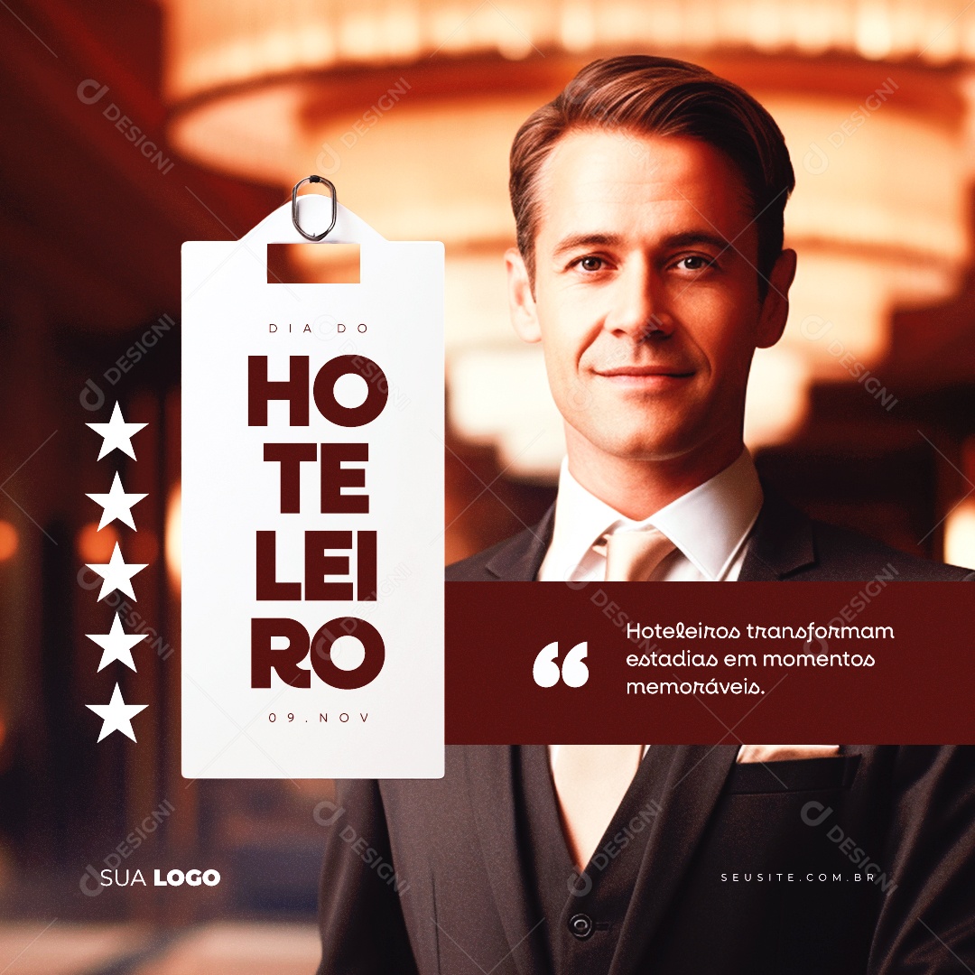 Dia Do Hoteleiro 09 de Novembro Social Media PSD Editável
