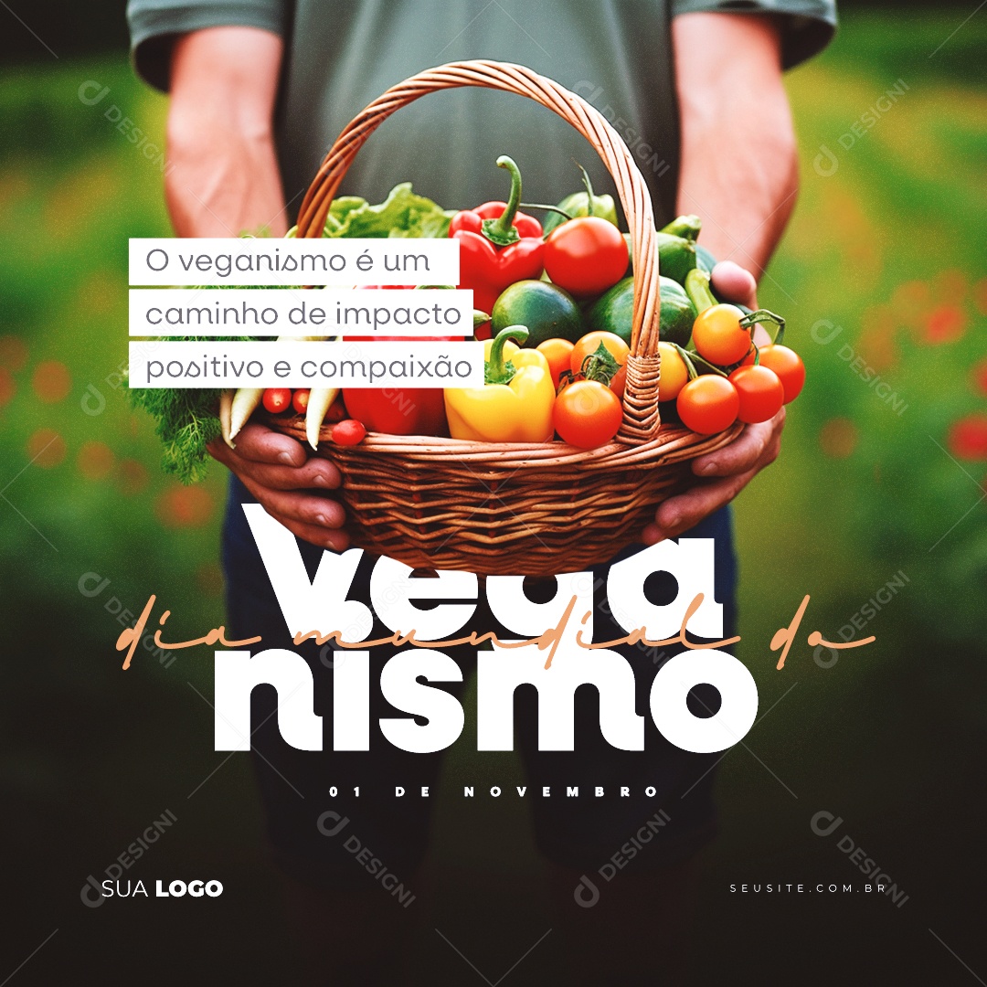 Dia Mundial do Veganismo 01 de Novembro Social Media PSD Editável