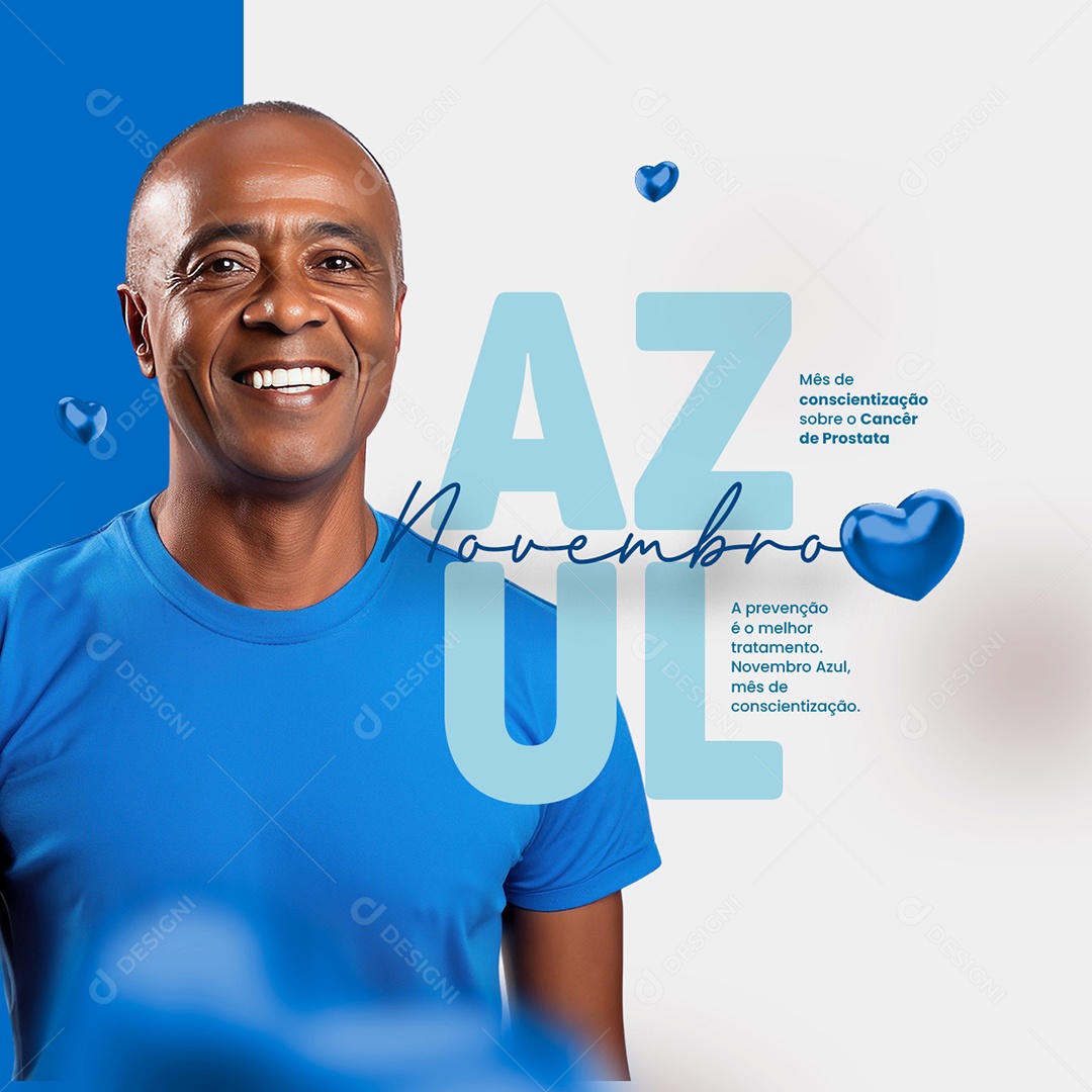 Social Media Novembro Azul Mês de Conscientização Sobre o Câncer de Próstata PSD Editável