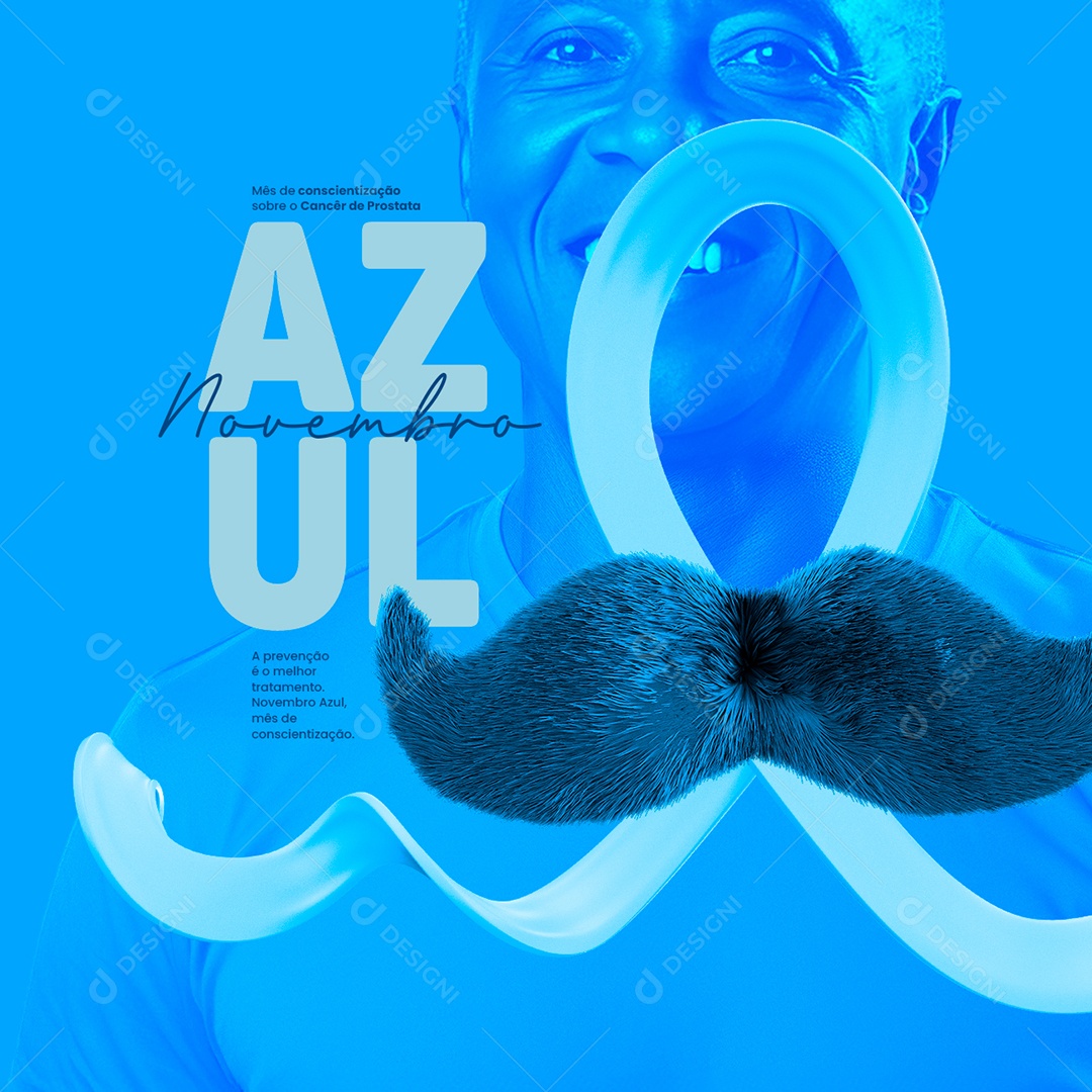 Novembro Azul A Prevenção é o Melhor Tratamento Social Media PSD Editável