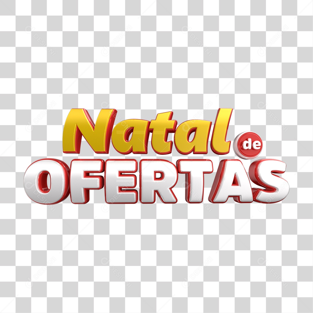 Selo 3D Natal de Ofertas Para Composição PNG Transparente