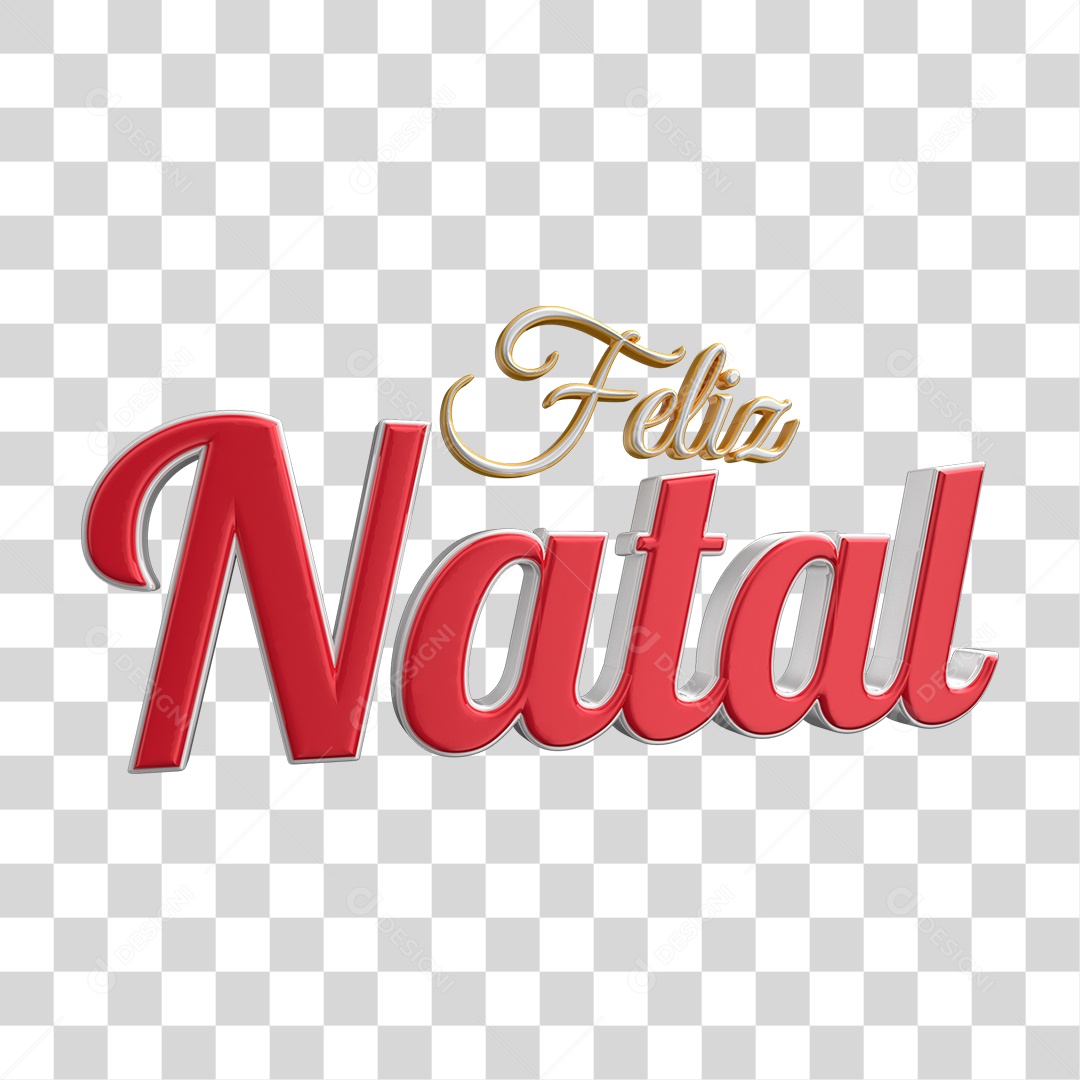Selo 3D Feliz Natal Para Composição PNG Transparente