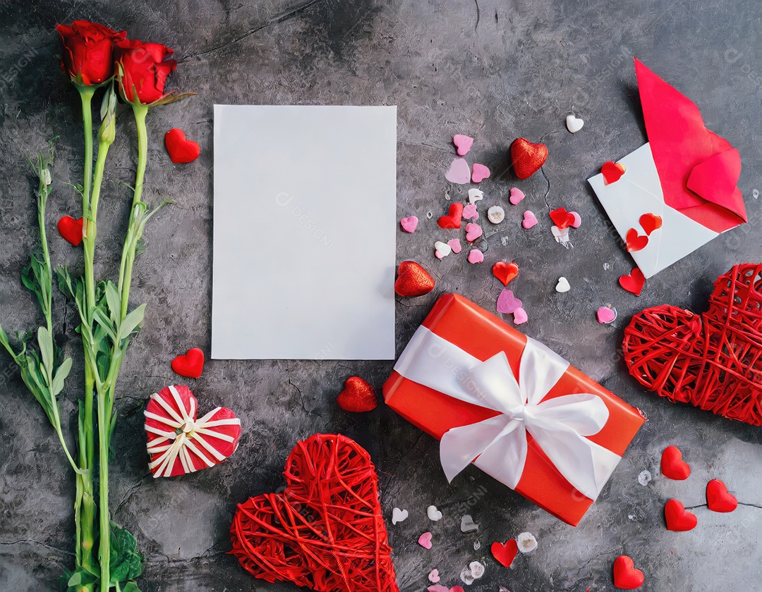 Decoração de maquete em branco do dia dos namorados