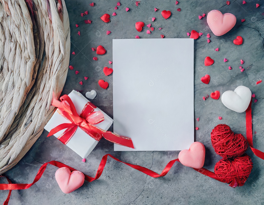 Decoração de maquete em branco do dia dos namorados