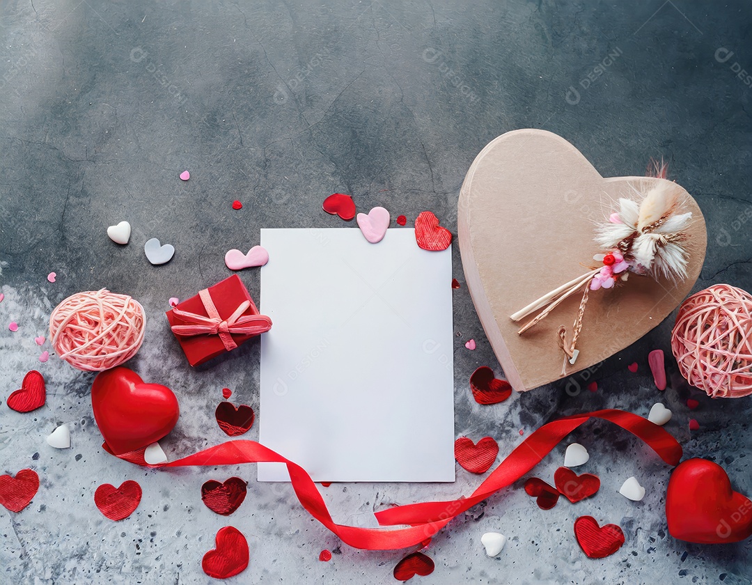 Decoração de maquete em branco do dia dos namorados