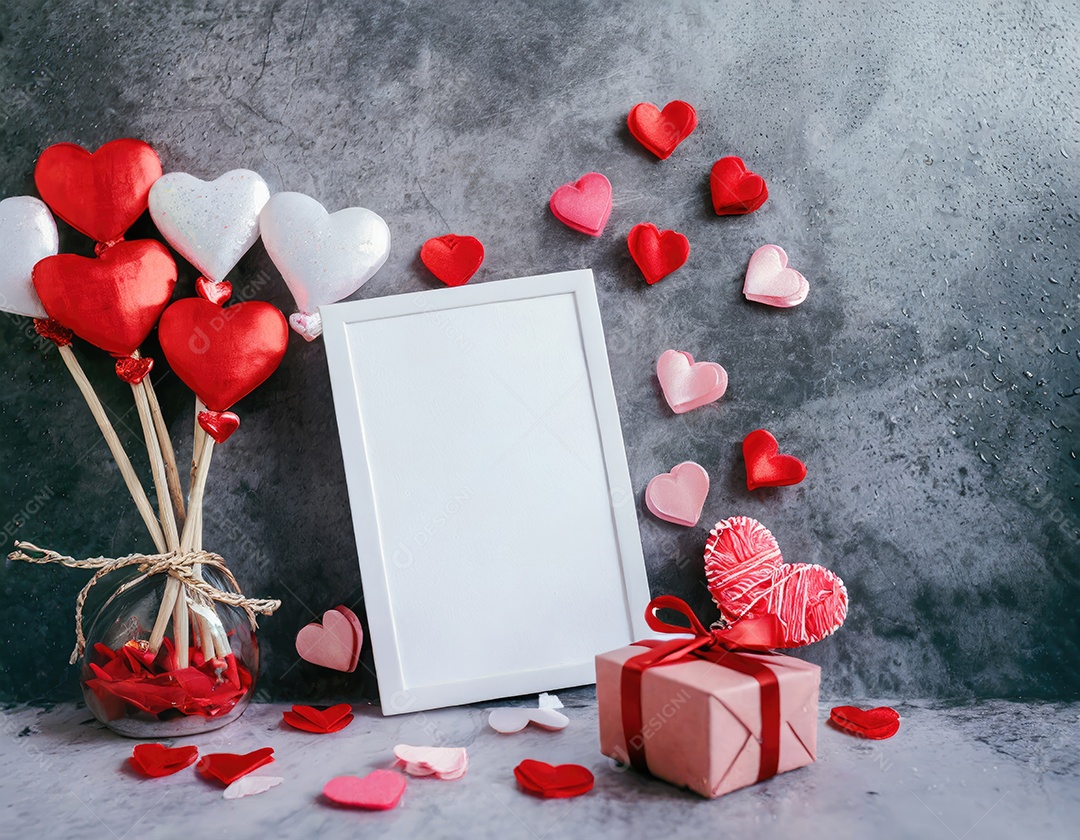 Decoração de maquete em branco do dia dos namorados