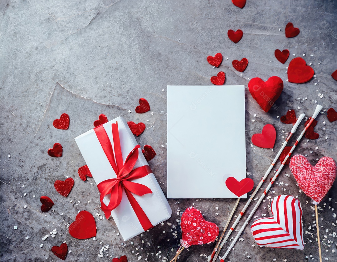 Decoração de maquete em branco do dia dos namorados