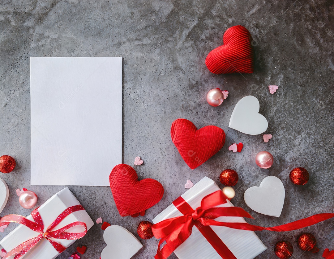 Decoração de maquete em branco do dia dos namorados